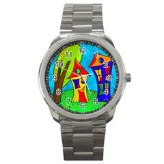 Two Houses  Sport Metal Watch by Valentinaart