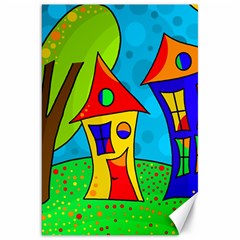 Two Houses  Canvas 20  X 30   by Valentinaart