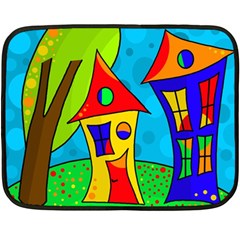 Two Houses  Double Sided Fleece Blanket (mini)  by Valentinaart