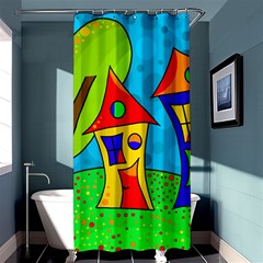 Two Houses  Shower Curtain 36  X 72  (stall)  by Valentinaart