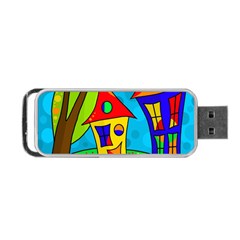 Two Houses  Portable Usb Flash (one Side) by Valentinaart