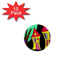 Two Houses 2 1  Mini Magnet (10 Pack)  by Valentinaart