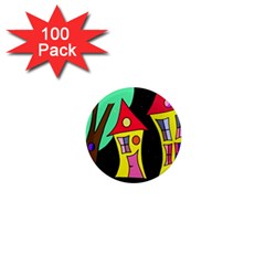 Two Houses 2 1  Mini Magnets (100 Pack)  by Valentinaart