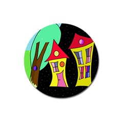 Two Houses 2 Magnet 3  (round) by Valentinaart