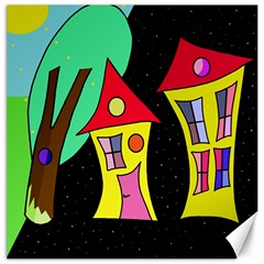 Two Houses 2 Canvas 20  X 20   by Valentinaart