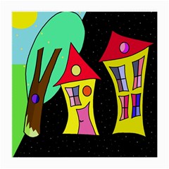 Two Houses 2 Medium Glasses Cloth (2-side) by Valentinaart