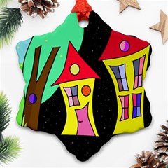 Two Houses 2 Snowflake Ornament (2-side)