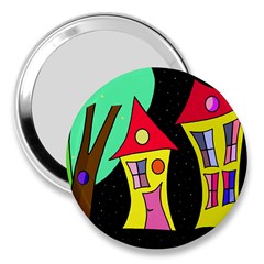 Two Houses 2 3  Handbag Mirrors by Valentinaart