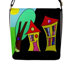 Two Houses 2 Flap Messenger Bag (l)  by Valentinaart