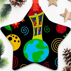 Playful Universe Ornament (star)  by Valentinaart