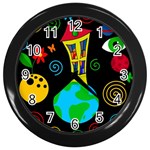 Playful universe Wall Clocks (Black) Front