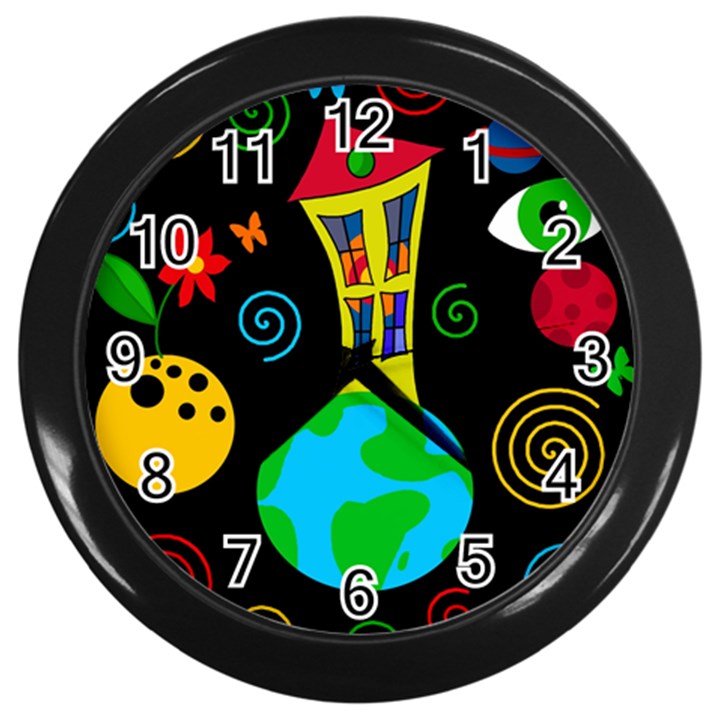 Playful universe Wall Clocks (Black)