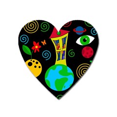 Playful Universe Heart Magnet by Valentinaart