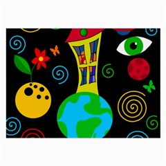 Playful Universe Large Glasses Cloth (2-side) by Valentinaart