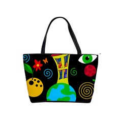 Playful Universe Shoulder Handbags by Valentinaart