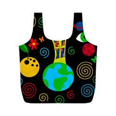 Playful Universe Full Print Recycle Bags (m)  by Valentinaart