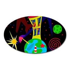 Colorful Universe Oval Magnet by Valentinaart