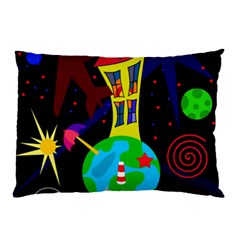 Colorful Universe Pillow Case by Valentinaart