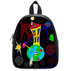 Colorful Universe School Bags (small)  by Valentinaart