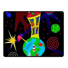 Colorful Universe Double Sided Fleece Blanket (small) 