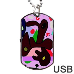 Decorative Abstraction Dog Tag Usb Flash (one Side)