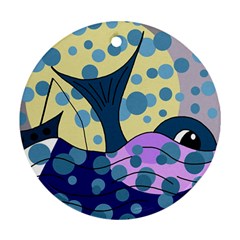 Whale Ornament (round)  by Valentinaart