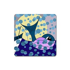 Whale Square Magnet by Valentinaart