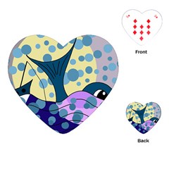 Whale Playing Cards (heart)  by Valentinaart