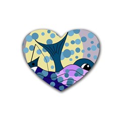 Whale Rubber Coaster (heart)  by Valentinaart