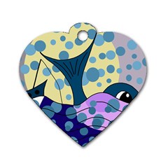 Whale Dog Tag Heart (two Sides) by Valentinaart