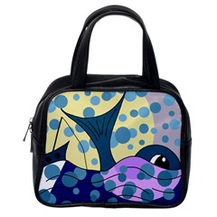 Whale Classic Handbags (one Side) by Valentinaart