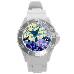 Whale Round Plastic Sport Watch (l) by Valentinaart