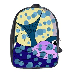 Whale School Bags (xl)  by Valentinaart