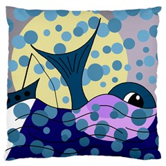 Whale Standard Flano Cushion Case (two Sides) by Valentinaart