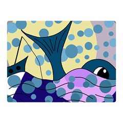 Whale Double Sided Flano Blanket (mini)  by Valentinaart