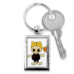 Cute Doll Girl Key Chains (rectangle)  by Valentinaart