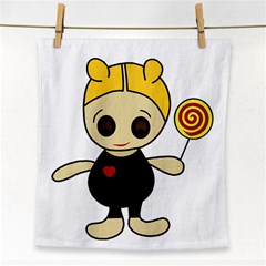 Cute Doll Girl Face Towel by Valentinaart