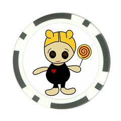 Cute Doll Girl Poker Chip Card Guards (10 Pack)  by Valentinaart