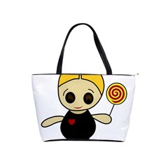 Cute Doll Girl Shoulder Handbags by Valentinaart