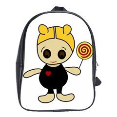 Cute Doll Girl School Bags(large)  by Valentinaart