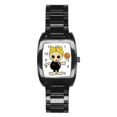 Cute Doll Girl Stainless Steel Barrel Watch by Valentinaart