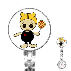 Cute Doll Girl Stainless Steel Nurses Watch by Valentinaart