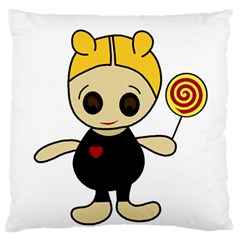 Cute Doll Girl Large Flano Cushion Case (one Side) by Valentinaart