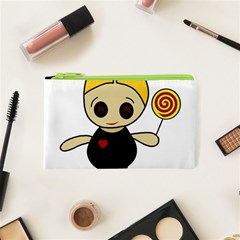 Cute Doll Girl Cosmetic Bag (xs) by Valentinaart