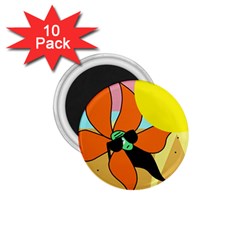 Sunflower On Sunbathing 1 75  Magnets (10 Pack)  by Valentinaart