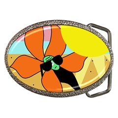 Sunflower On Sunbathing Belt Buckles by Valentinaart