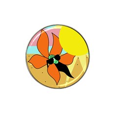 Sunflower On Sunbathing Hat Clip Ball Marker by Valentinaart