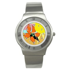 Sunflower On Sunbathing Stainless Steel Watch by Valentinaart