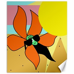 Sunflower On Sunbathing Canvas 8  X 10  by Valentinaart