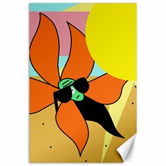 Sunflower On Sunbathing Canvas 24  X 36  by Valentinaart